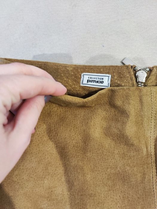 Fusta scurta 100% piele naturala intoarsa