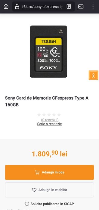 Card Memorie Sony CFexpress 160GB