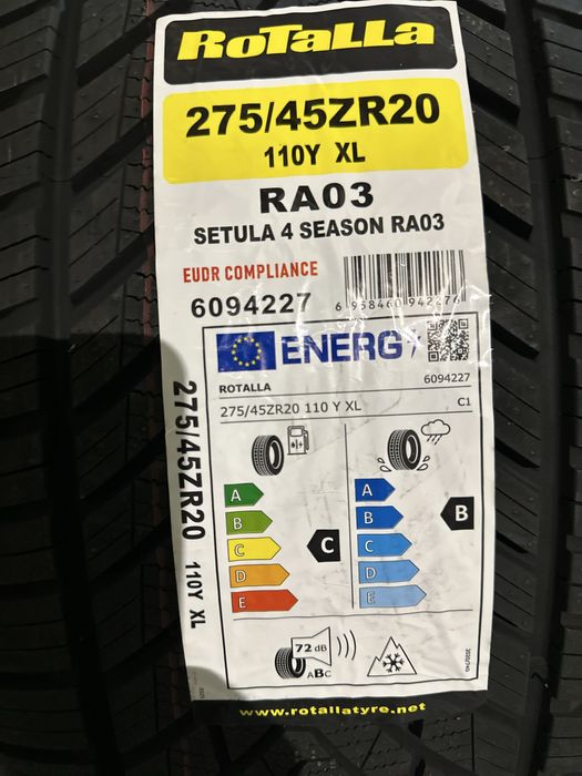 Нови всесезонни ROTALLA RA03 275/45R20 110Y XL НОВ DOT БОРД 2754520