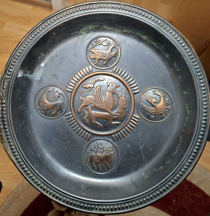 Медная тарелка 20×20