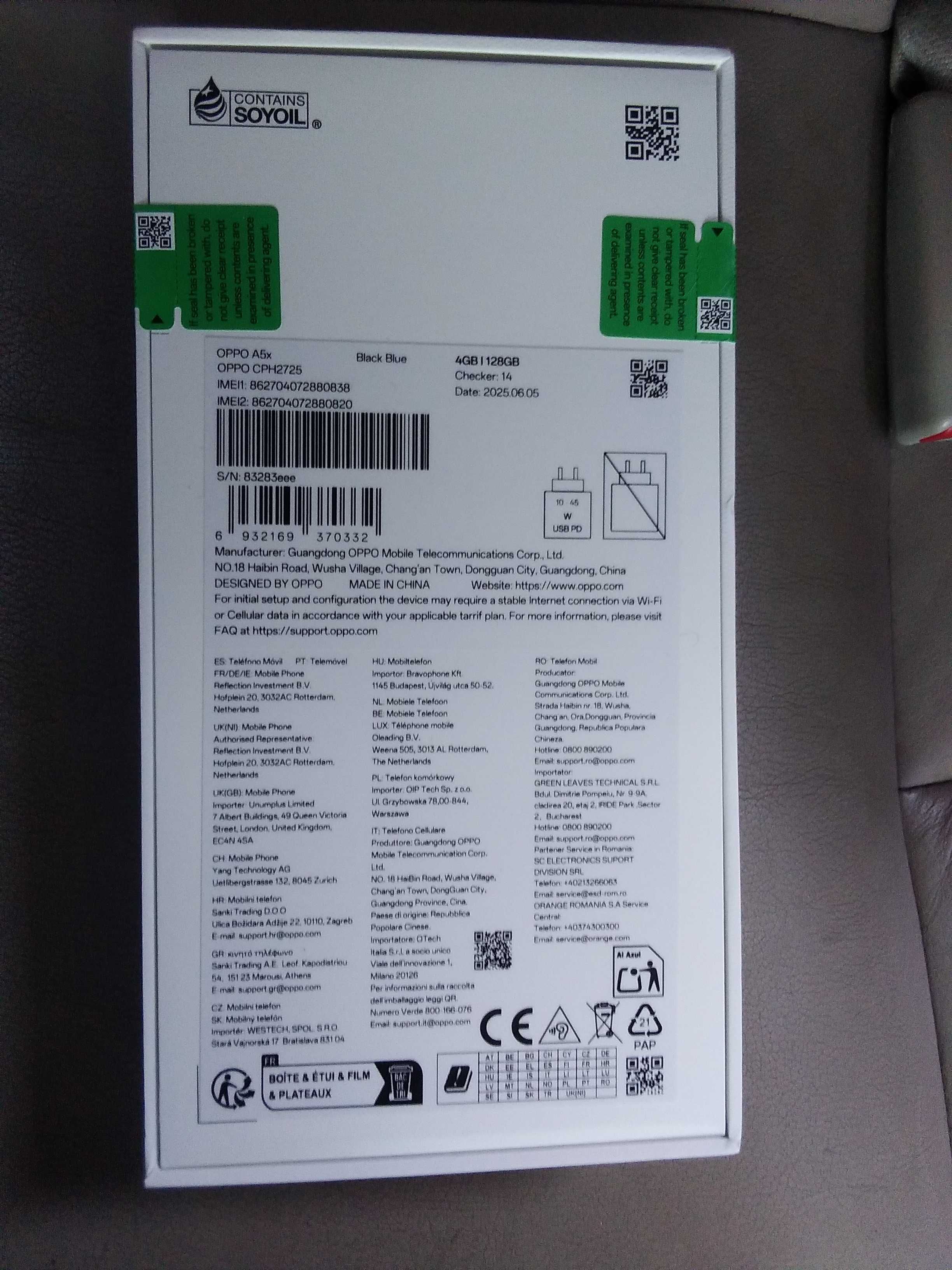 Oppo A5x Чисто нов не разопакован с гаранция смартфон