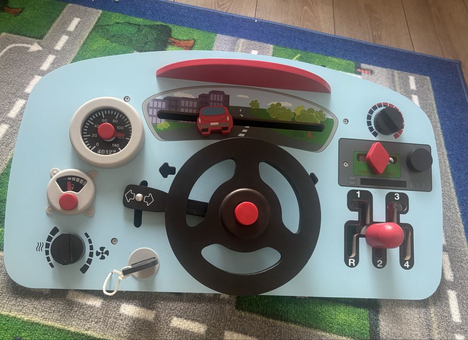 Дървен волан за симулация детска активност