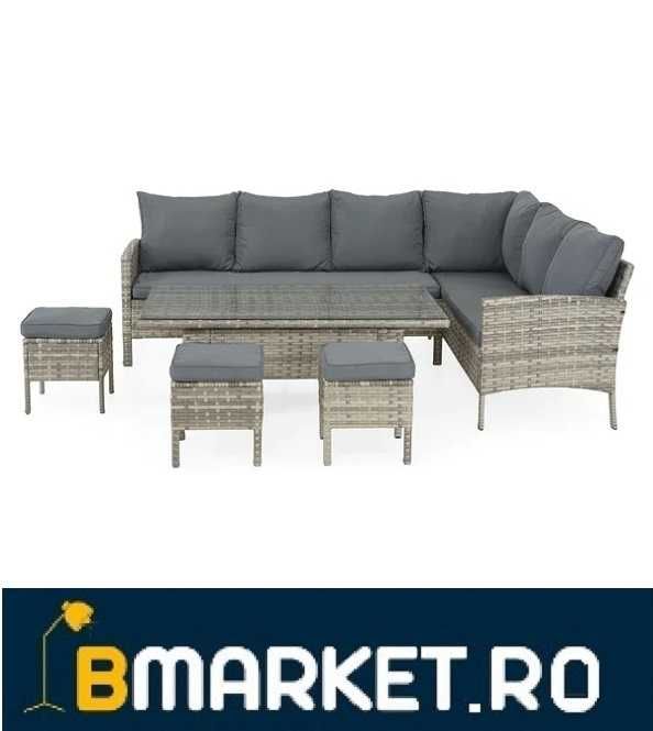 Set Mobilier Exterior gradina/terasa canapea/colțar + 3 taburete+ masa