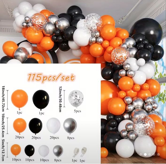 115 балона украса за Хелоуин с лента