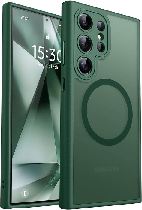 Матов magsafe кейс за samsung galaxy s24 ultra - зелен