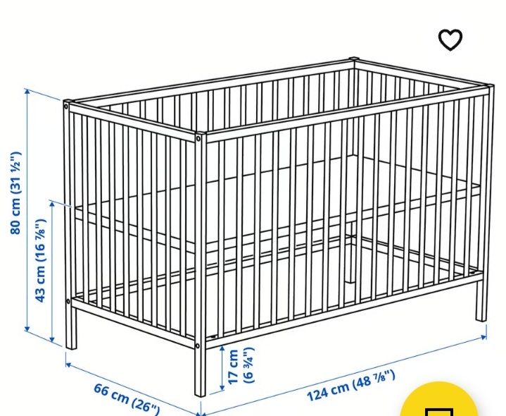 Pătuț bebe Singlar Ikea și saltea inclusa