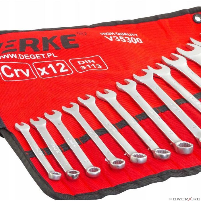 Set chei combinate, 6-22 mm, 12 piese, crom-vanadiu, Verke