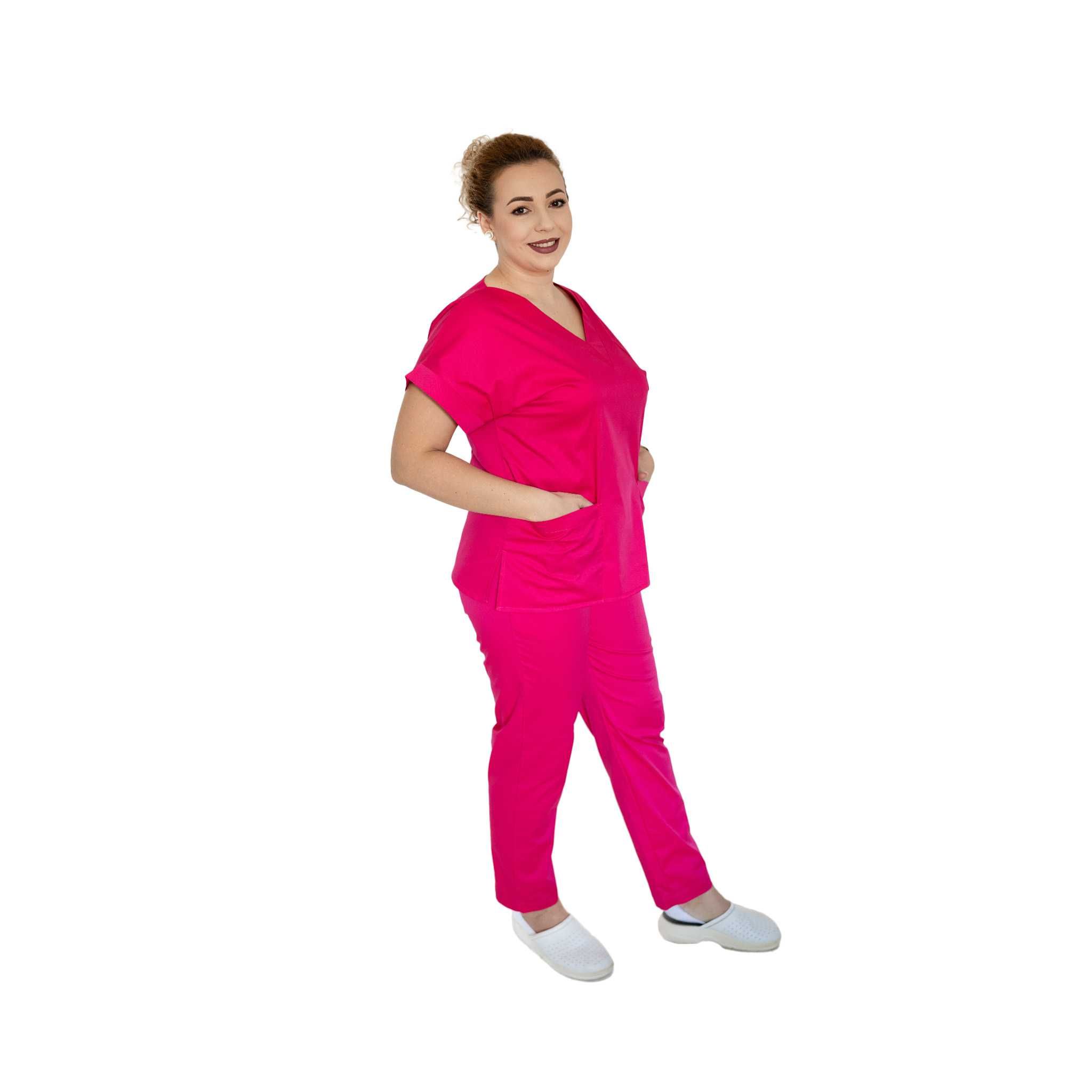 Costum medical Classic STRECH – Roze