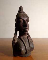 Statueta tribala africana „Bust femeie” | lemn de tec sculptat