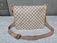 Louis Vuitton, poseta dama, geanta messenger din piele ecologica, Bej