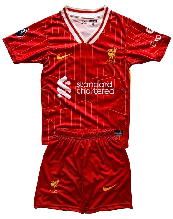 164 и 176 Детски екип Ливърпул Салах тениска комплект Salah шапка гети