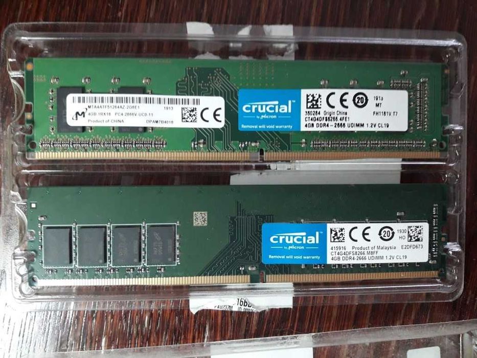 Озу оперативная память DDR4, две плашки по 4gb 2666