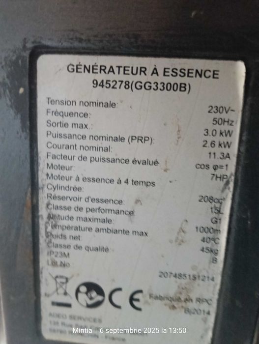 Generator electirc 3 kw