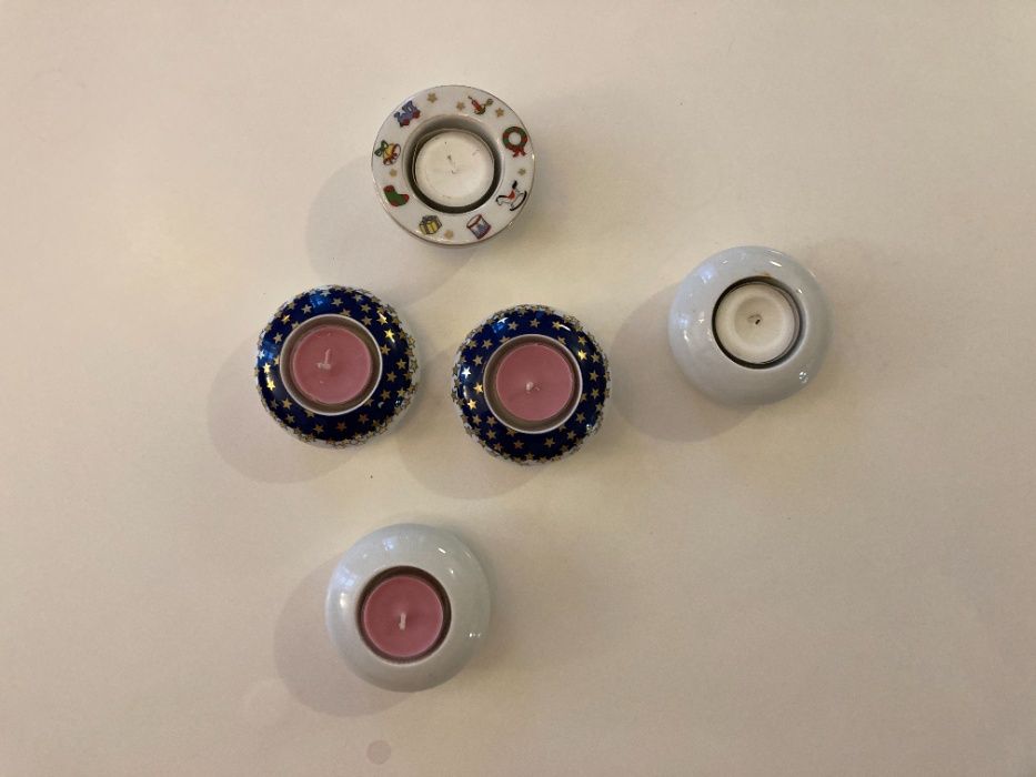 decoratiune camera copil portelan suport lumanare pictat in Bavaria