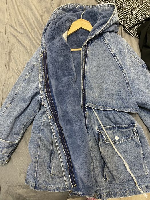 Дамско дънково яке с мека подплата