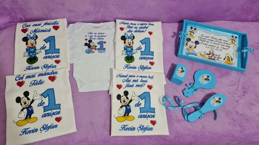 Trusou botez personalizat, tricouri imprimate ,prosoape brodate