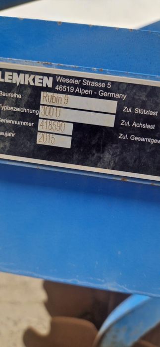 Lemken RUBIN 9/300 An. Fabr 2015