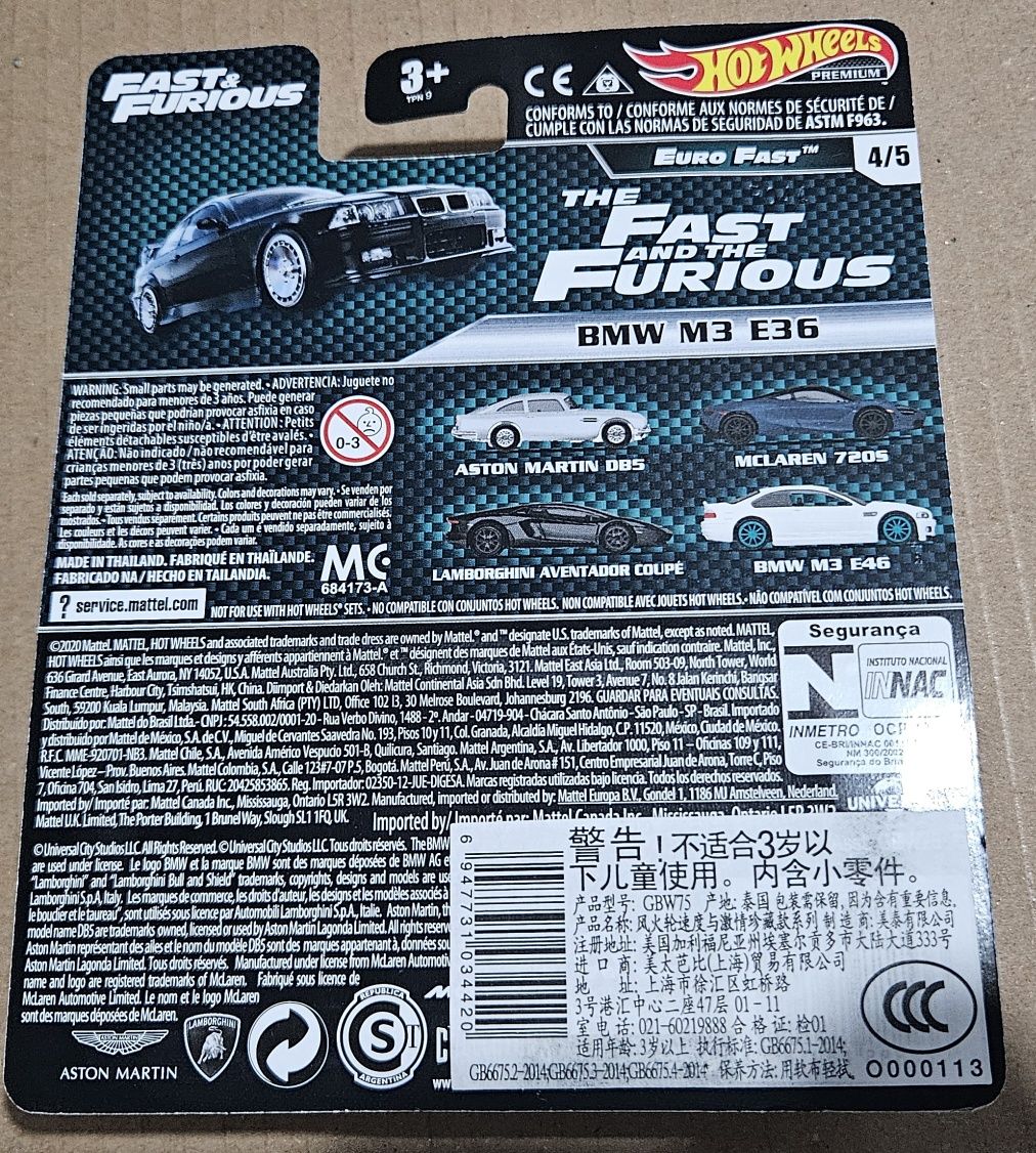 BMW E36 M3 Hot Wheels Premium количка