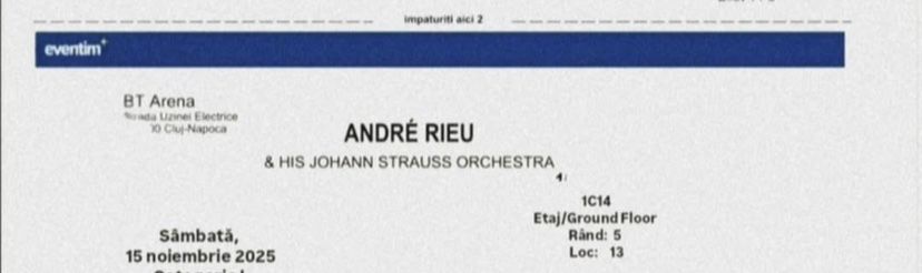 2 bilete Andre Rieu BT Arena Cluj