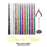 Set de suvite/extensii colorate, stralucitoare. 12 culori, 2400 fire.