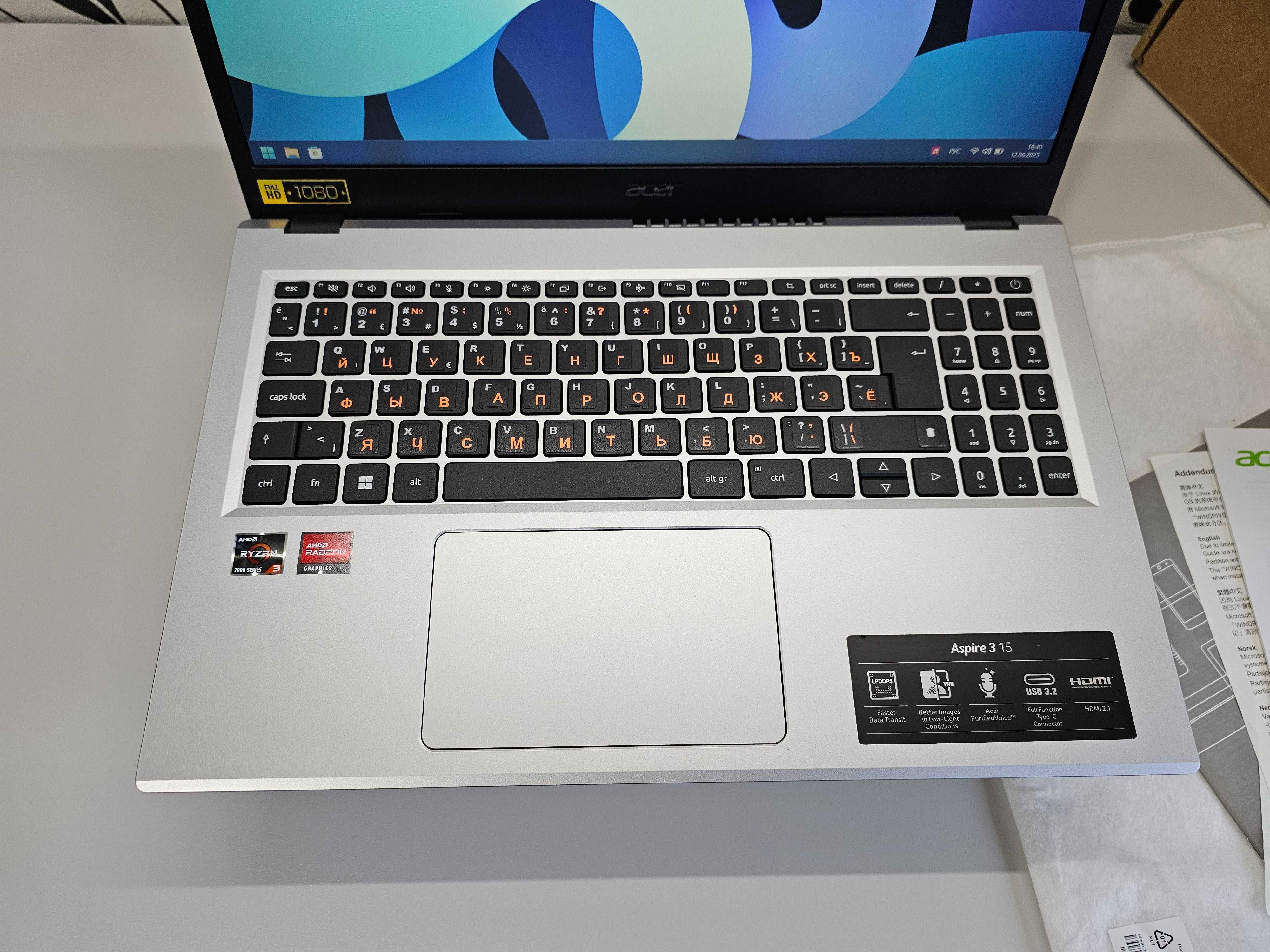 ПРОДАМ Acer A315-24P Ноутбук Ryzen™3-7320U/8GBDDR5/512SSD/15.6"FullHD.