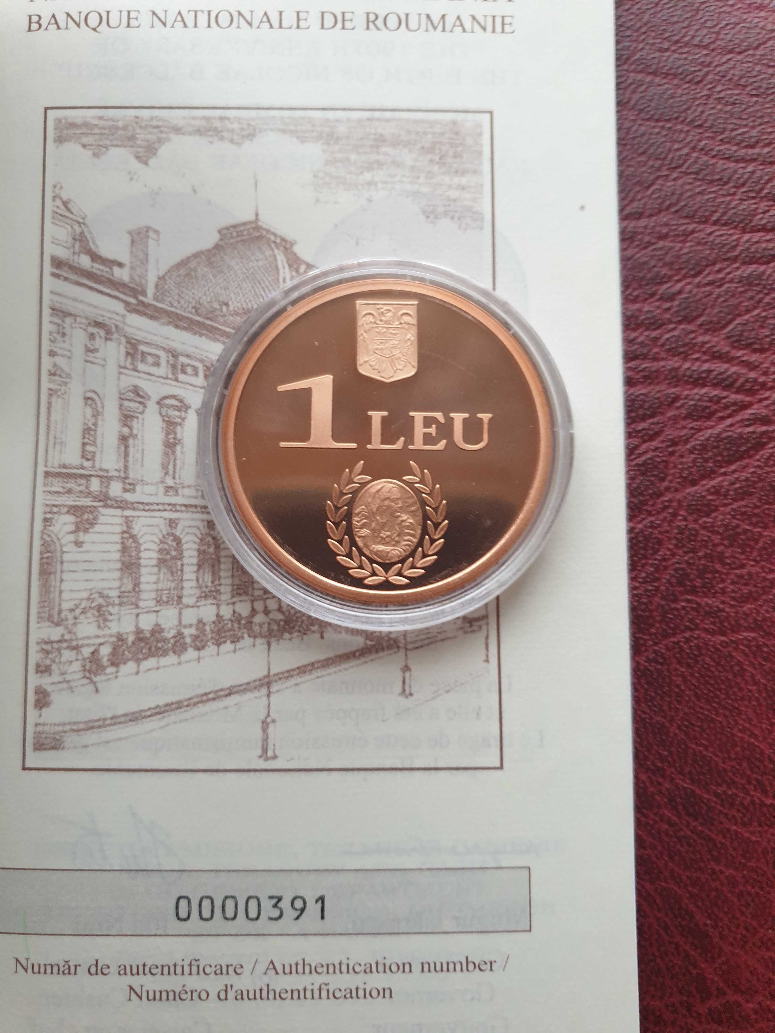 Monede comemorative 1 leu 2009/2010 PROOF tombac