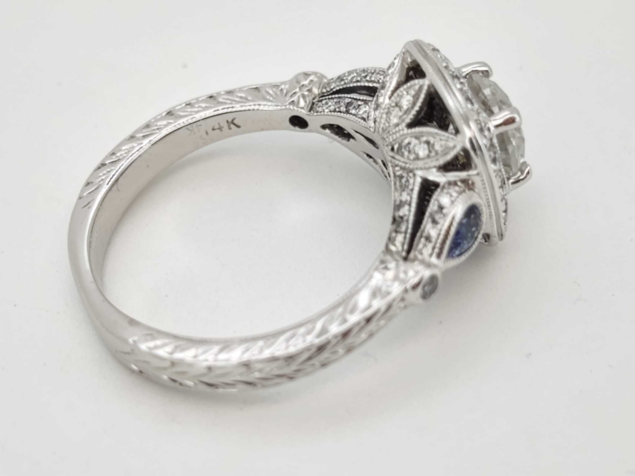Inel Logodna cu diamante 1ct central