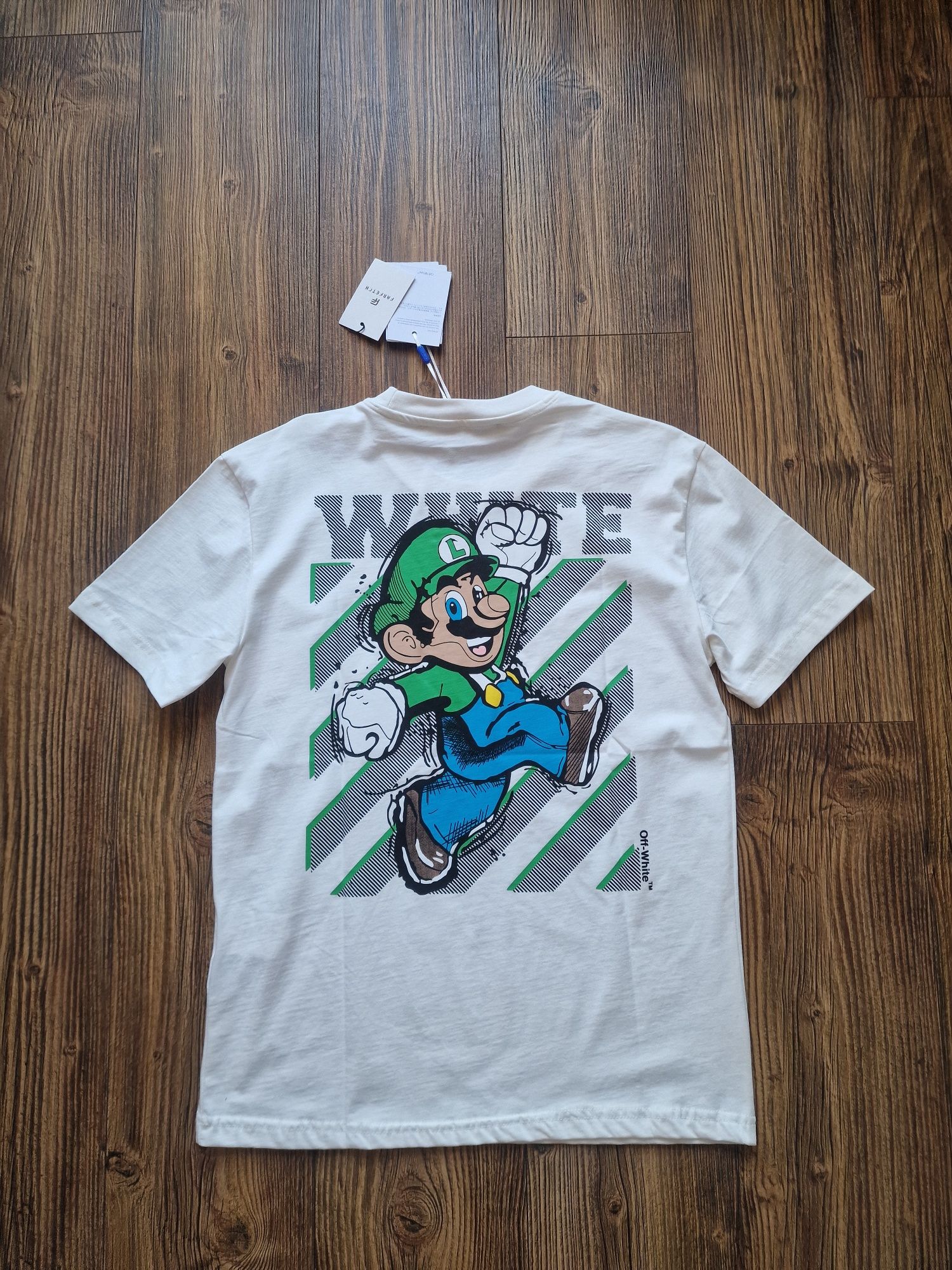 Страхотна мъжка тениска OFF WHITE & MARIO размер S M L XL