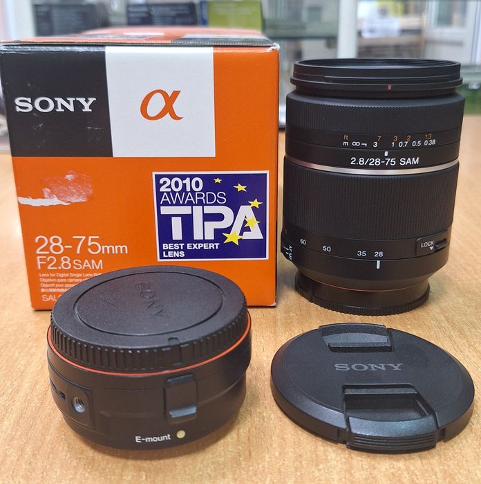 Sony 28-75mm F/2.8 SAM (новый оригинал,гарантия, с переходником на Е)