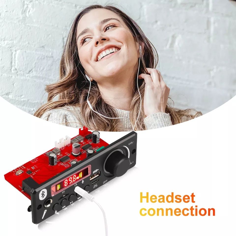 Mp3 player 2*80W с Блутут 5.0, DC 8V-24V, ,Tf card, папки, Fm,6.35