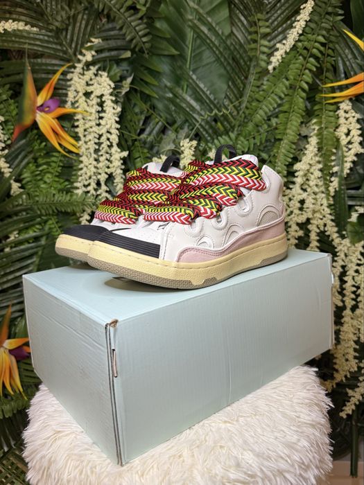 Lanvin Curb Suede White Pink