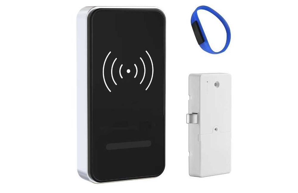 Incuietoare electronica, NFC, bratara inclusa, kit yala, argintiu