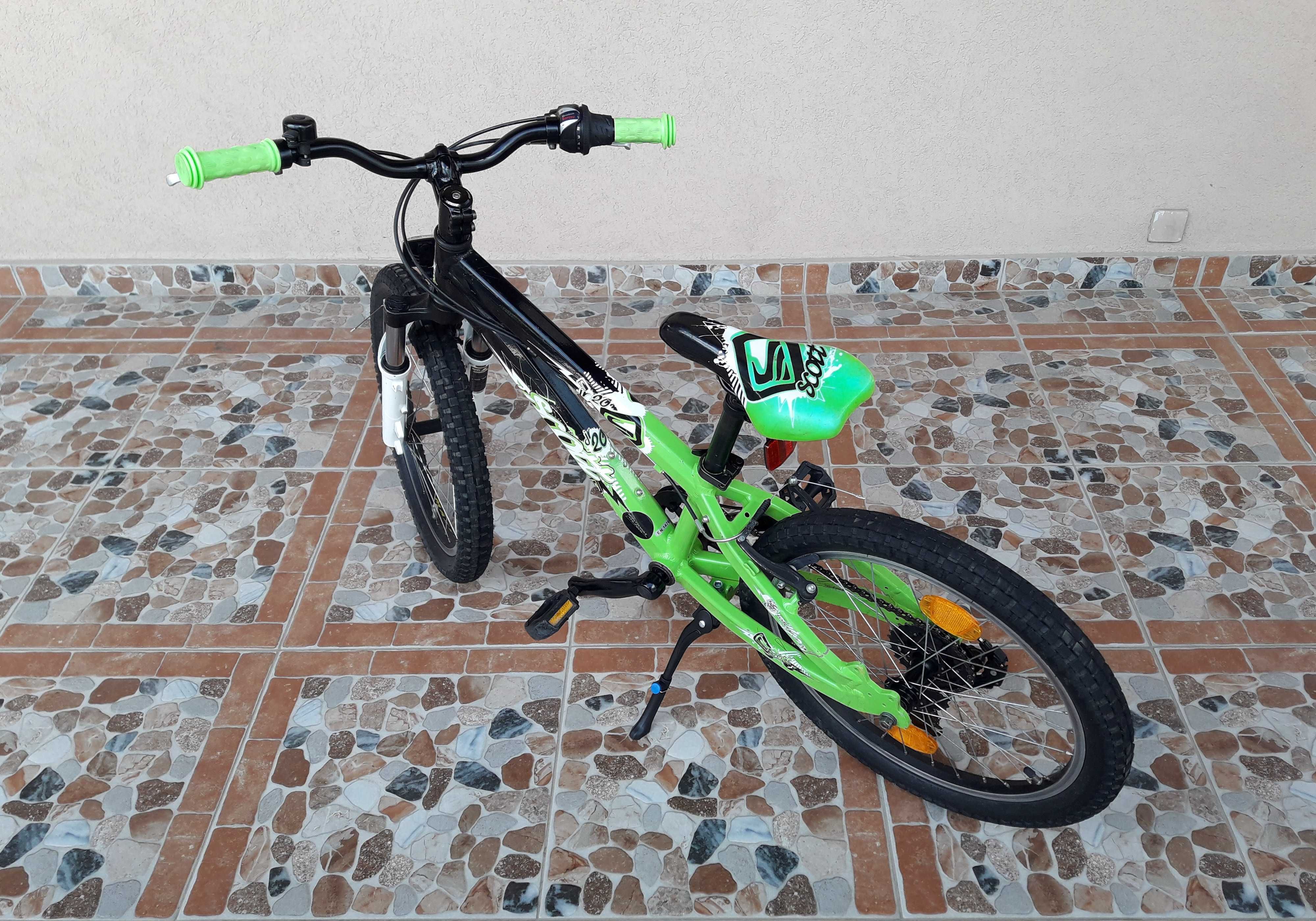 Bicicletă copii 20’ Scott Voltage JR20 MTB, 6 viteze, ALUMINIU – verde