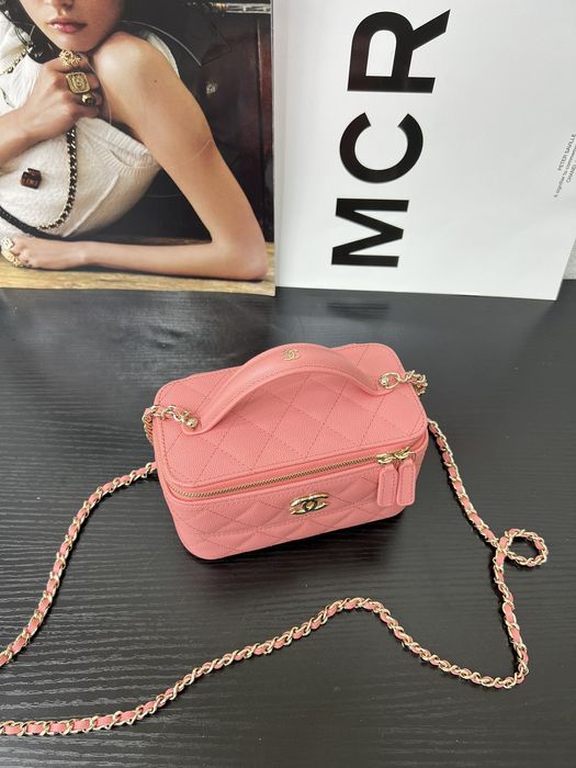 Geanta Chanel Vanity 17cm roz, tip Premium