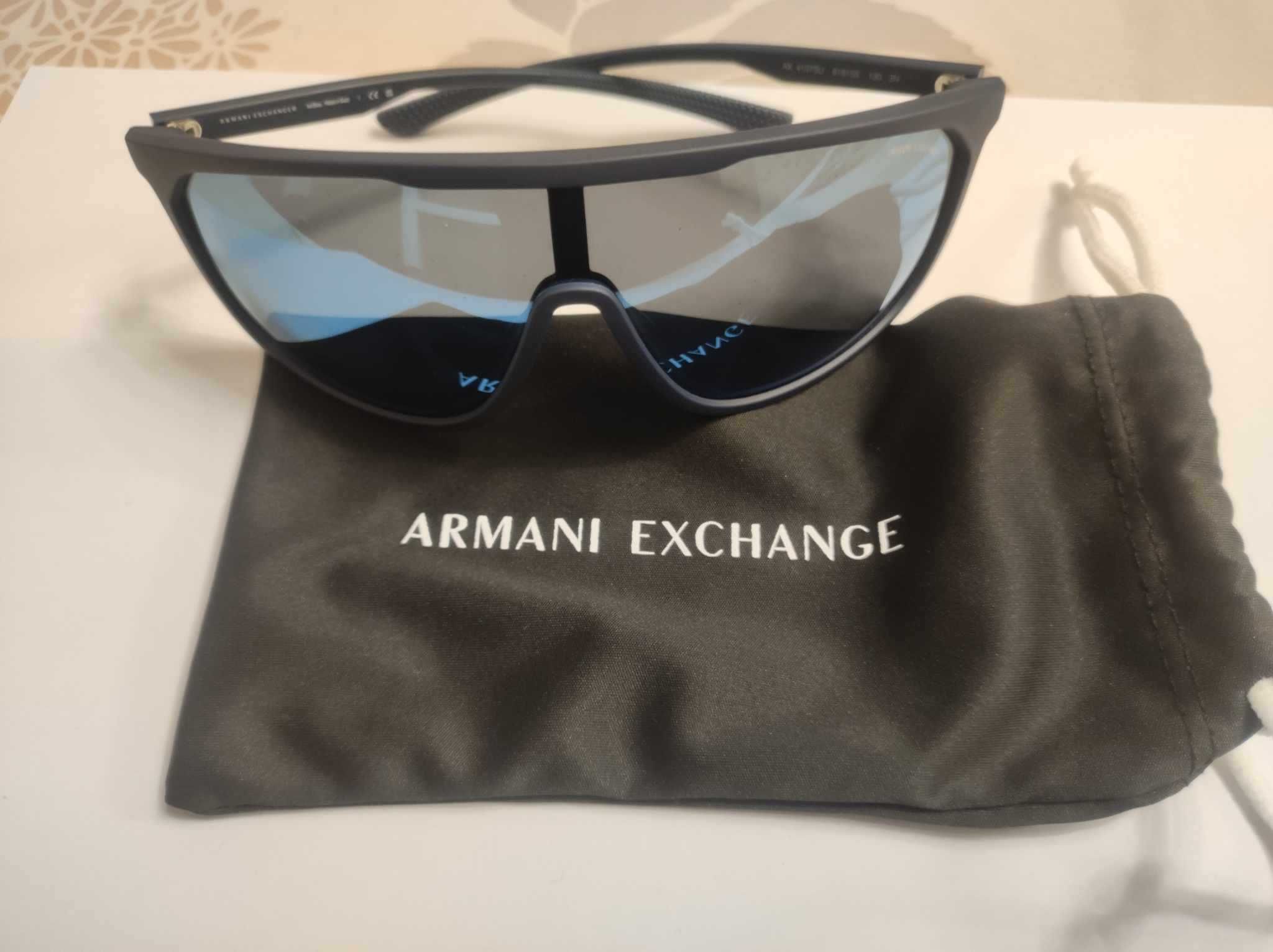 Слънчеви очила Armani Exchange тип маска сини