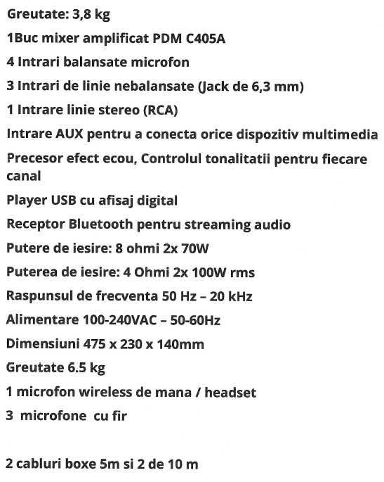 Sistem sonorizare PM 400