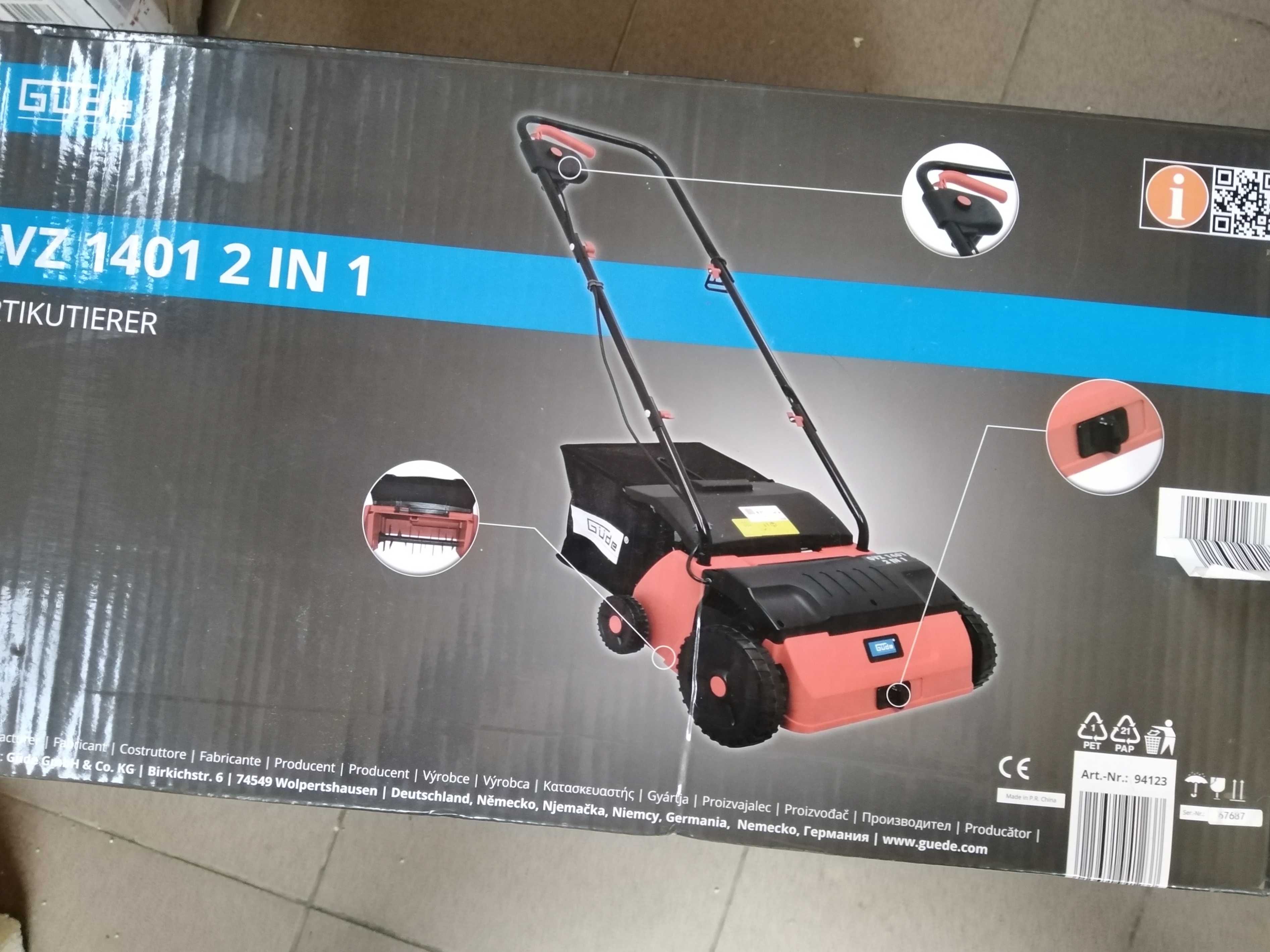 GUDE scarificator aerator electric gazon iarba 2 in 1