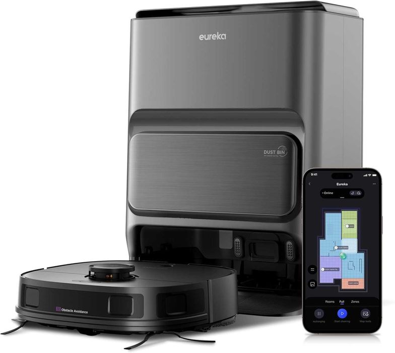 Прахосмукачка робот EUREKA J12 Ultra, Mop, самопочистване,пране,сушене