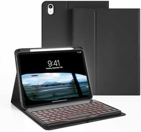 Безжичен Кейс калъф с Клавиатура за таблет iPad 10/11 Gen + Подсветка