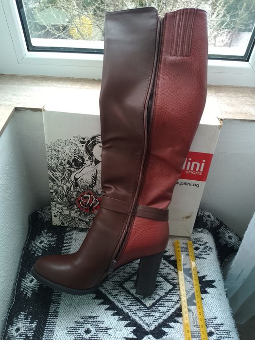 Cizme imitație piele