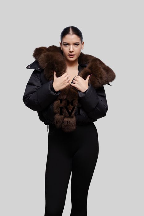 Geaca cu Guler lung din Blana Naturala