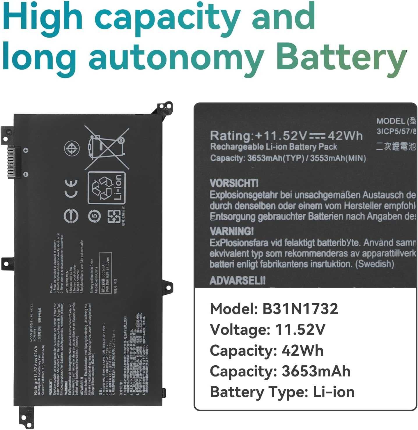 Батерия за лаптоп Asus Vivobook S14 42Wh B31N1732
