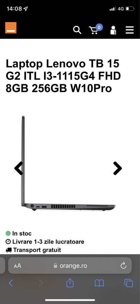 Laptop Lenovo TB 15 G2 ITL I3-1115G4
