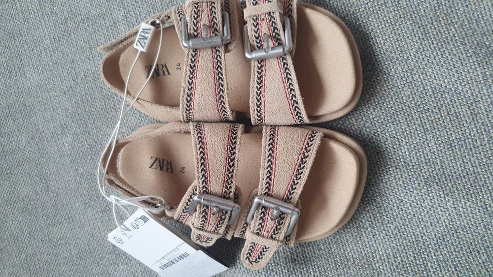 Sandale copii Zara din piele naturala intoarsa