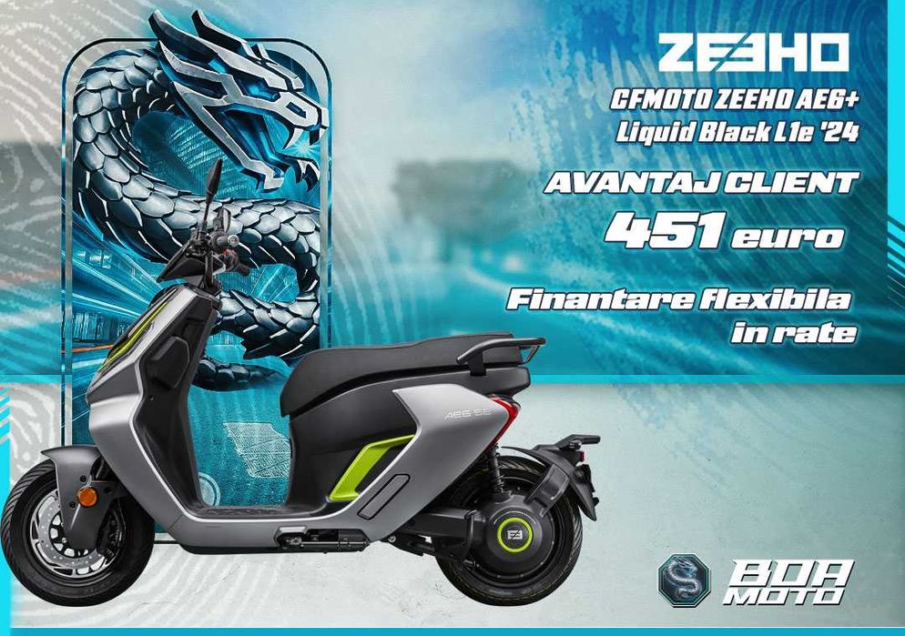 Scuter CFMOTO ZEEHO AE6+ Liquid Black L1e '24