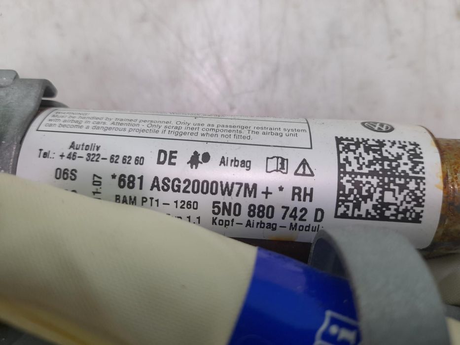 Airbag cortina dreapta 5N0880742 Volkswagen VW Tiguan 1 5N [2007 - 20