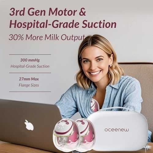Нови 2 броя Безжична помпа за кърмене 300mmHg – 15 нива, памет Oceenew