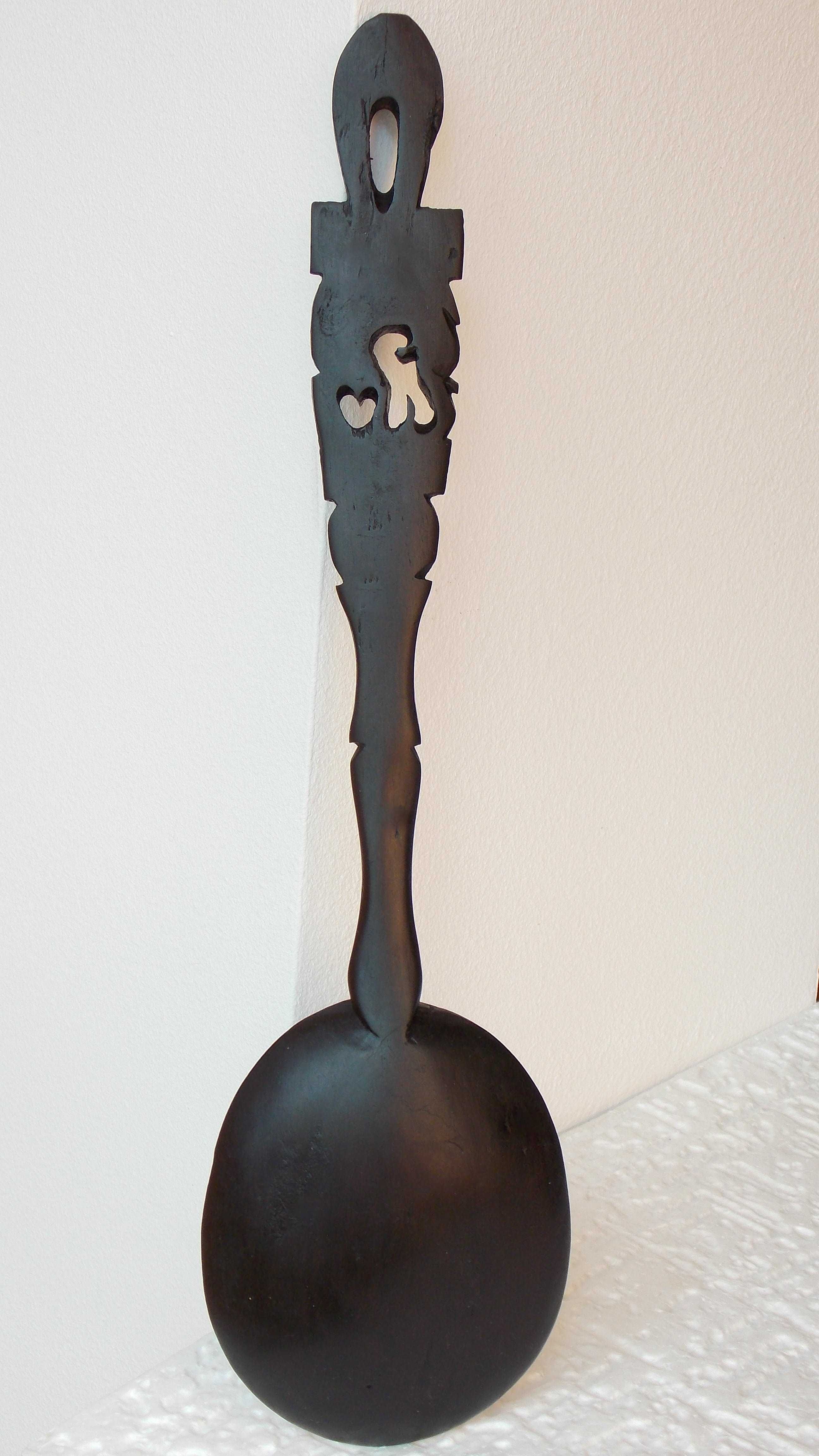Statueta unicat 40 cm sculptura lingura lemn abanos,arta africana
