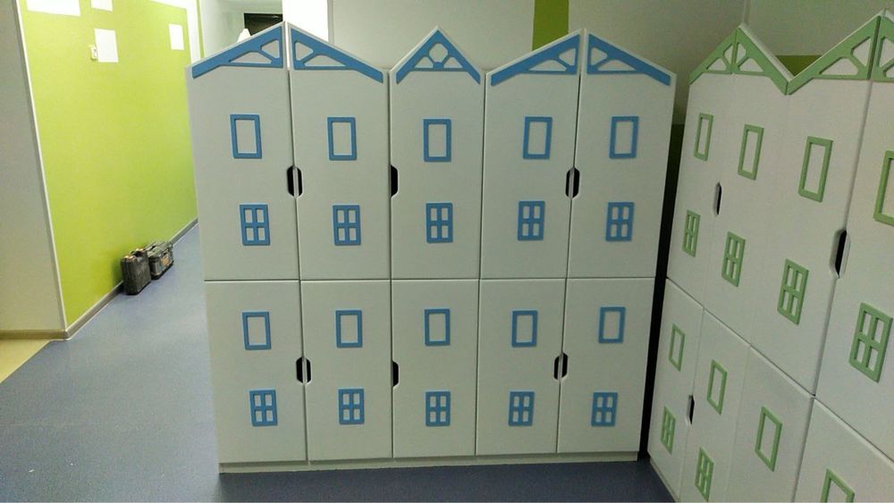 Шкафчик домик для детского сада для одежды
