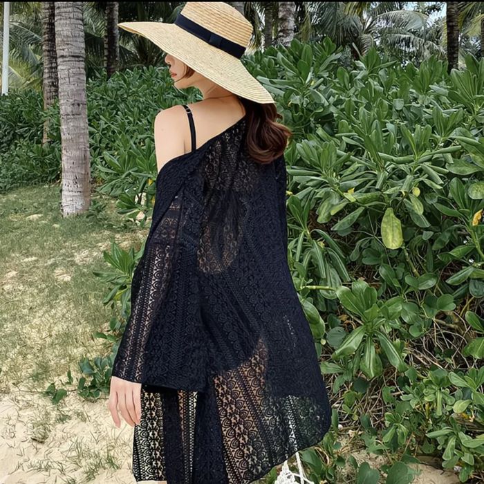 Парео черное кружевная